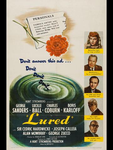 Lured (1947) poster