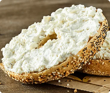Einstein Bros. bagel with shmear